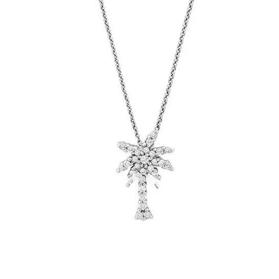 PreStyled Sets JMS always Original ROBERTO COIN 18K White Gold Tiny Treasures Small Diamond Palm Tree Pendant PreStyled Sets JMS always Original ROBERTO COIN 18K White Gold Tiny Treasures Small Diamond Palm Tree Pendant