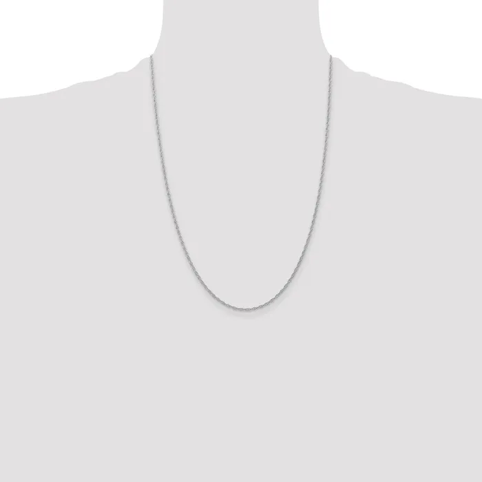QGold 14K White Gold 24 inch Carded 135mm Cable Rope with Spring Ring Clasp Chain Necklace Necklaces QGold 14K White Gold 24 inch Carded 135mm Cable Rope with Spring Ring Clasp Chain Necklace Necklaces