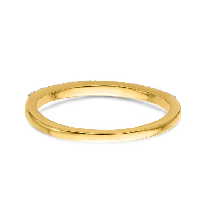 Rings 017ct CZ Solid Real 14k Polished Matching Wedding Wedding Band Ring Goldia