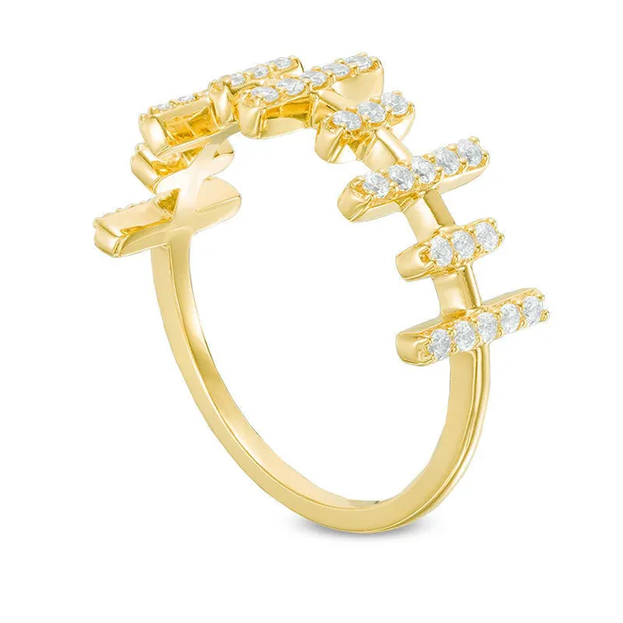 Rings 033 CT TW Natural Diamond MultiRow Bar Ring in Solid 10K Yellow Gold Goldia Rings 033 CT TW Natural Diamond MultiRow Bar Ring in Solid 10K Yellow Gold Goldia