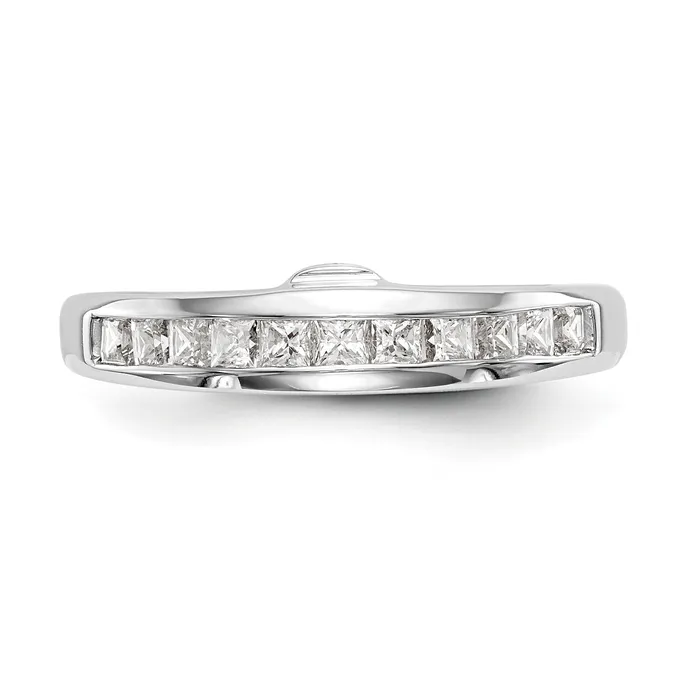 Rings 040ct CZ Solid Real 14k White Gold Wedding Wedding Band Ring Goldia