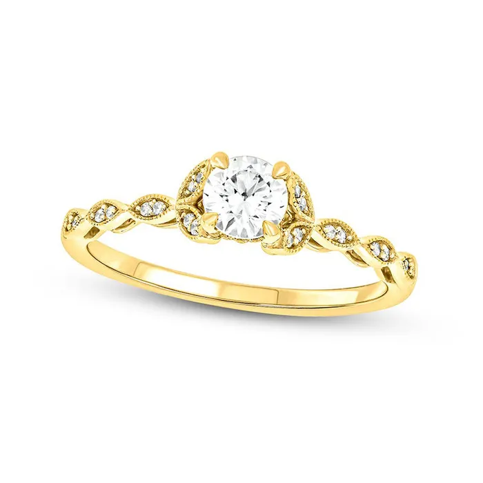 Rings 050 CT TW Natural Diamond Floral Antique VintageStyle Engagement Ring in Solid 10K Yellow Gold II2 Goldia Rings 050 CT TW Natural Diamond Floral Antique VintageStyle Engagement Ring in Solid 10K Yellow Gold II2 Goldia