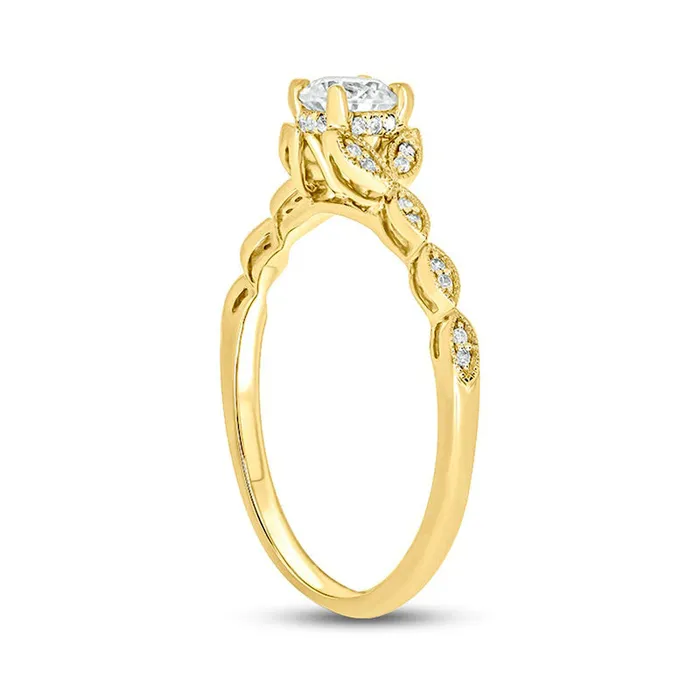 Rings 050 CT TW Natural Diamond Floral Antique VintageStyle Engagement Ring in Solid 10K Yellow Gold II2 Goldia Rings 050 CT TW Natural Diamond Floral Antique VintageStyle Engagement Ring in Solid 10K Yellow Gold II2 Goldia
