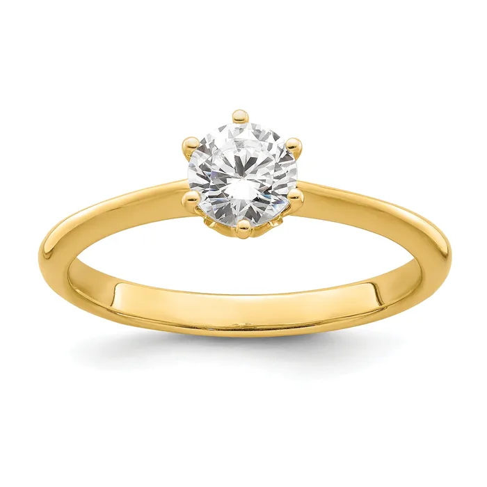 Rings 050ct CZ Solid Real 14k Polish 12ct Round Leaf Design Dia Ring Goldia Rings 050ct CZ Solid Real 14k Polish 12ct Round Leaf Design Dia Ring Goldia