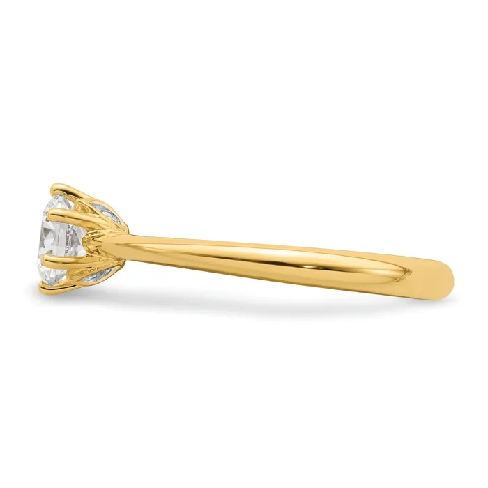 Rings 050ct CZ Solid Real 14k Polish 12ct Round Leaf Design Dia Ring Goldia
