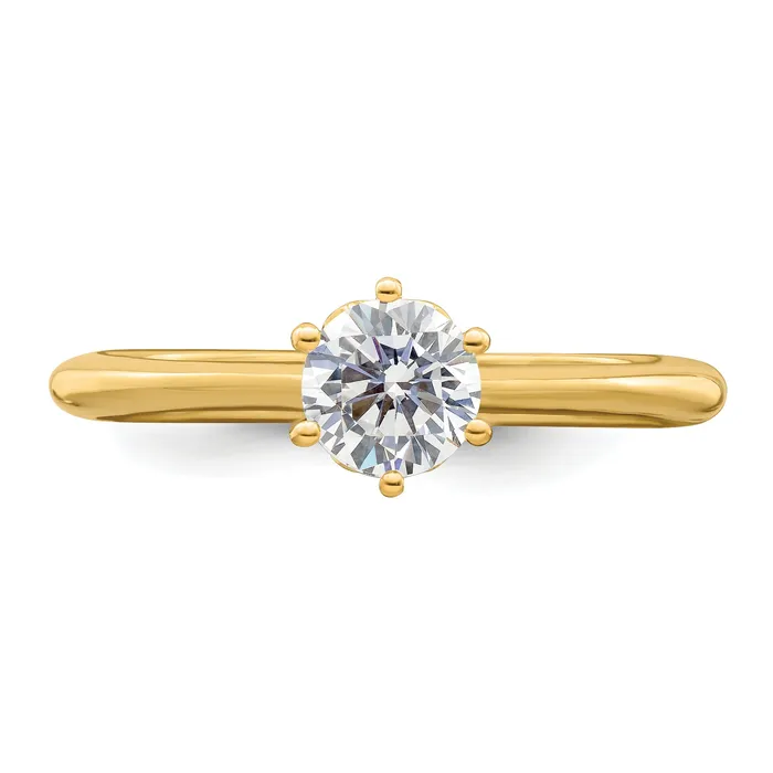 Rings 050ct CZ Solid Real 14k Polish 12ct Round Leaf Design Dia Ring Goldia