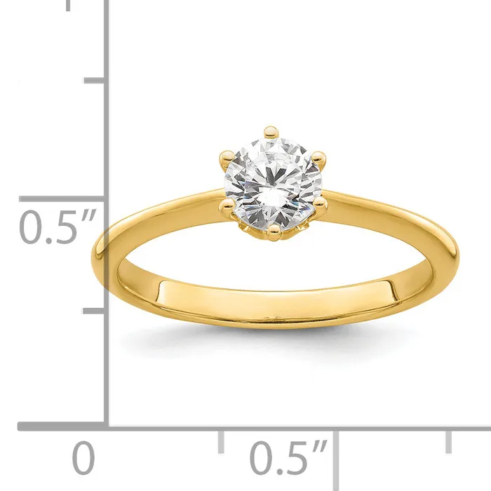 Rings 050ct CZ Solid Real 14k Polish 12ct Round Leaf Design Dia Ring Goldia