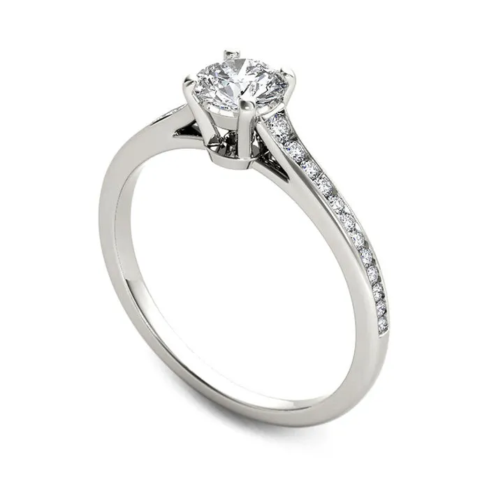 Rings 075 CT TW Natural Diamond Engagement Ring in Solid 14K White Gold Goldia Rings 075 CT TW Natural Diamond Engagement Ring in Solid 14K White Gold Goldia