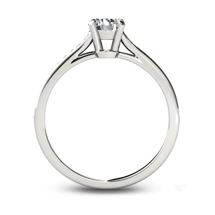 Rings 075 CT TW Natural Diamond Engagement Ring in Solid 14K White Gold Goldia Rings 075 CT TW Natural Diamond Engagement Ring in Solid 14K White Gold Goldia