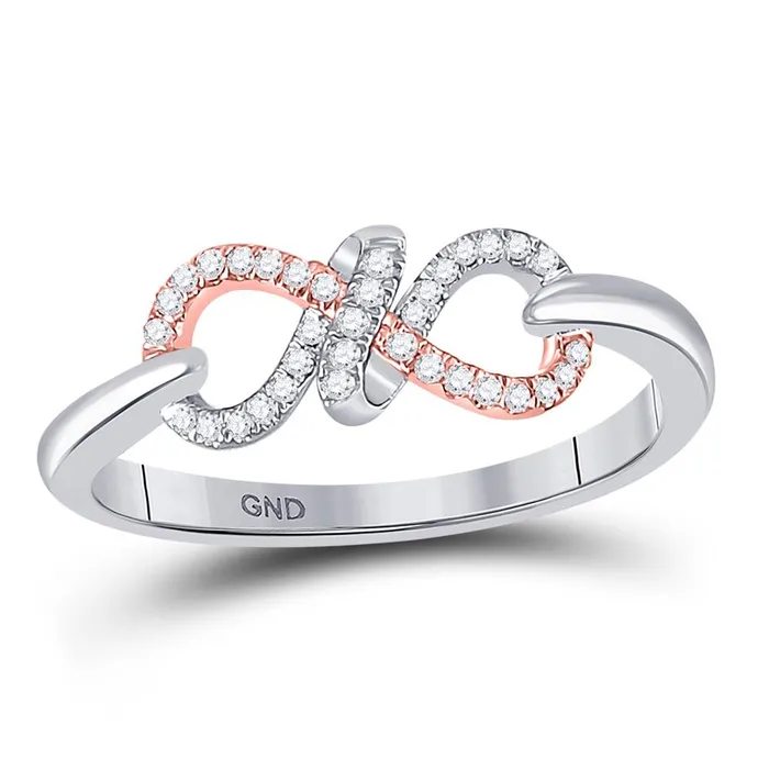 Rings 10k Twotone Gold Round Diamond Infinity Ring 110 Cttw gndatlanta