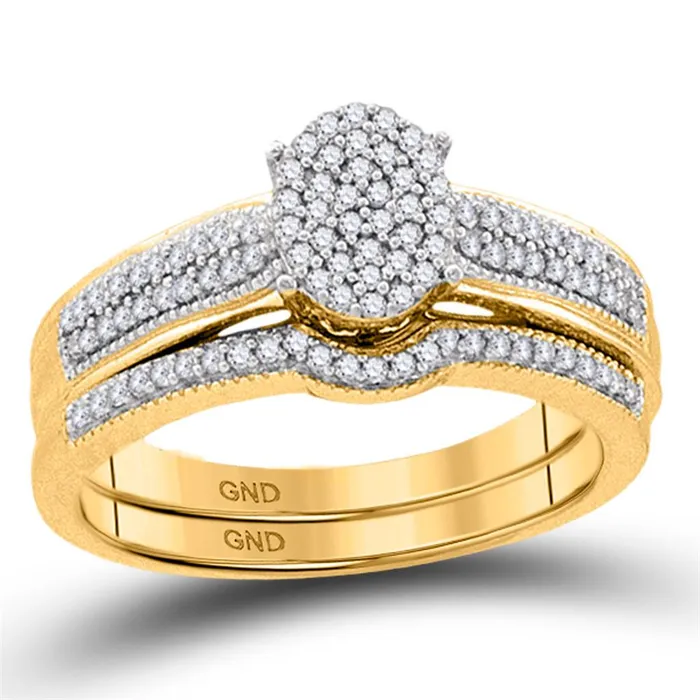 Rings 10k Yellow Gold Round Diamond Bridal Wedding Ring Set 13 Cttw gndatlanta Rings 10k Yellow Gold Round Diamond Bridal Wedding Ring Set 13 Cttw gndatlanta