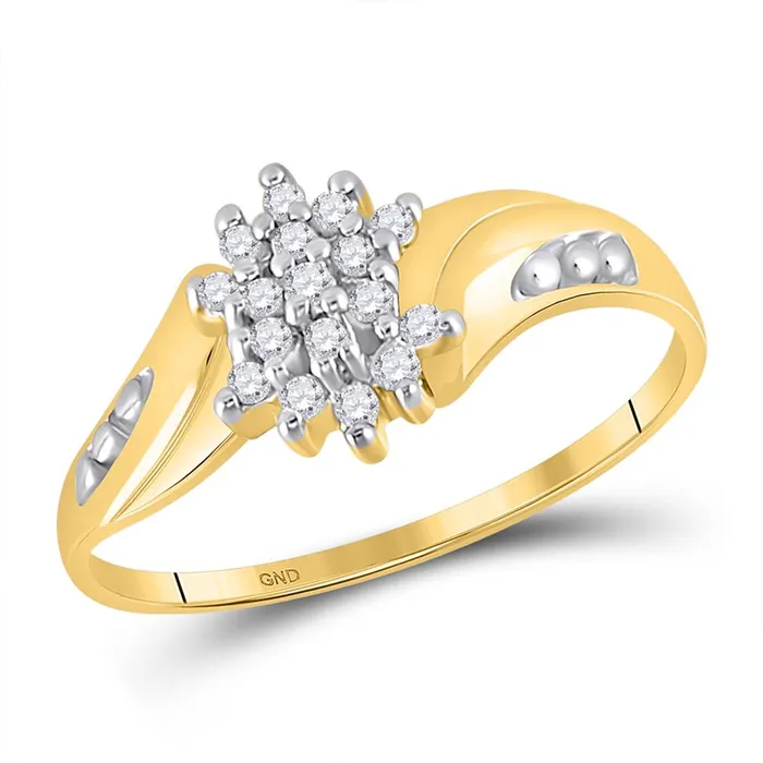 Rings 10k Yellow Gold Round Diamond Cluster Ring 18 Cttw gndatlanta