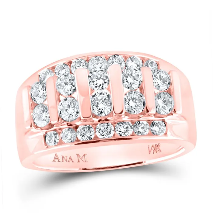 Rings 14k Rose Gold Round Diamond Wedding Channel Set Band Ring 2 Cttw gndatlanta Rings 14k Rose Gold Round Diamond Wedding Channel Set Band Ring 2 Cttw gndatlanta
