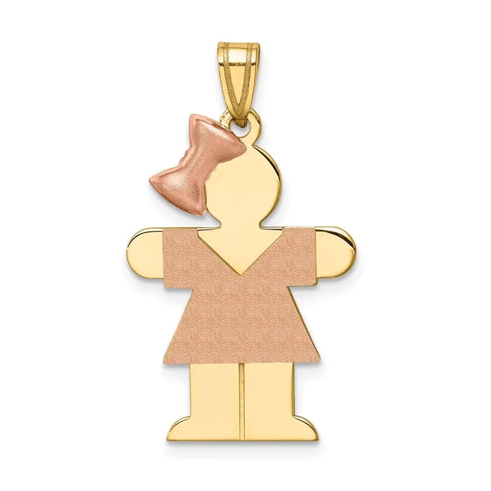 Rings 14k Twotone Gold Twotone Gold Large Girl wBow on Left Engravable Charm Goldia Rings 14k Twotone Gold Twotone Gold Large Girl wBow on Left Engravable Charm Goldia