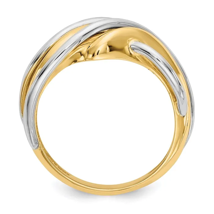 Rings 14k TwoTone Gold Wave Ring Goldia