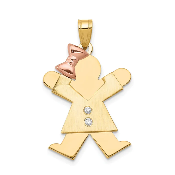 Rings 14k Two tone VS Diamond kid pendant Goldiacom