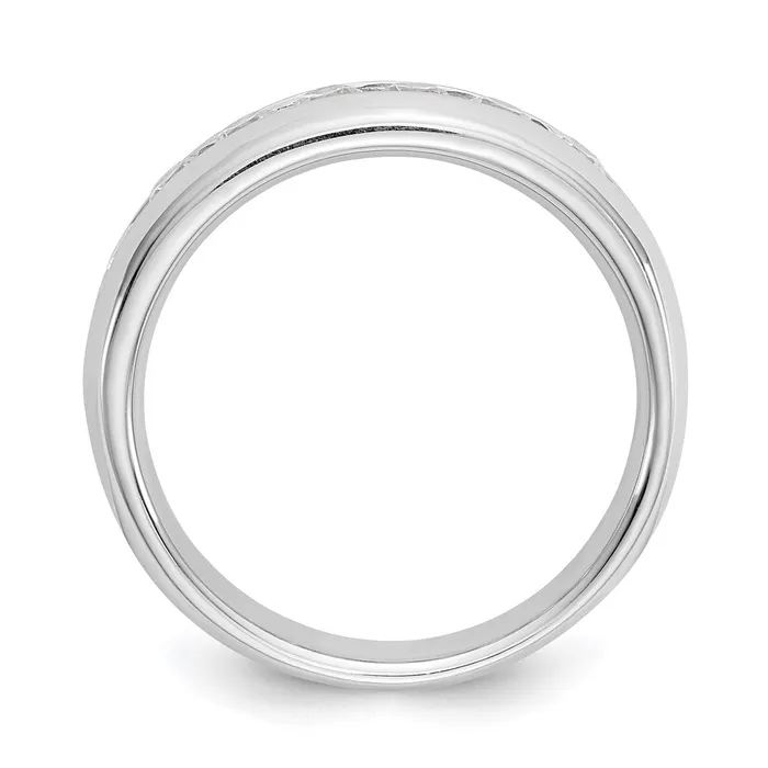 Rings 14K White Gold 5Stone Real Diamond Channel Band goldiaca