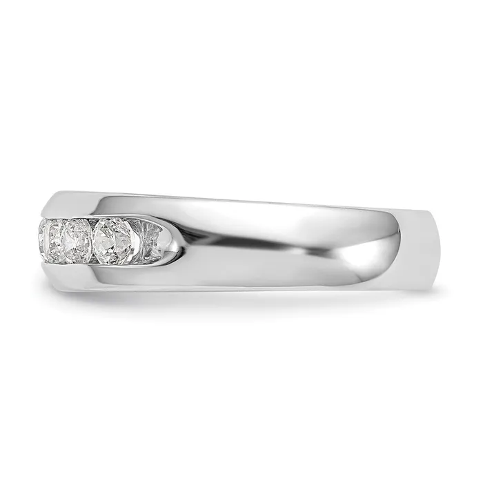 Rings 14K White Gold 5Stone Real Diamond Channel Band goldiaca