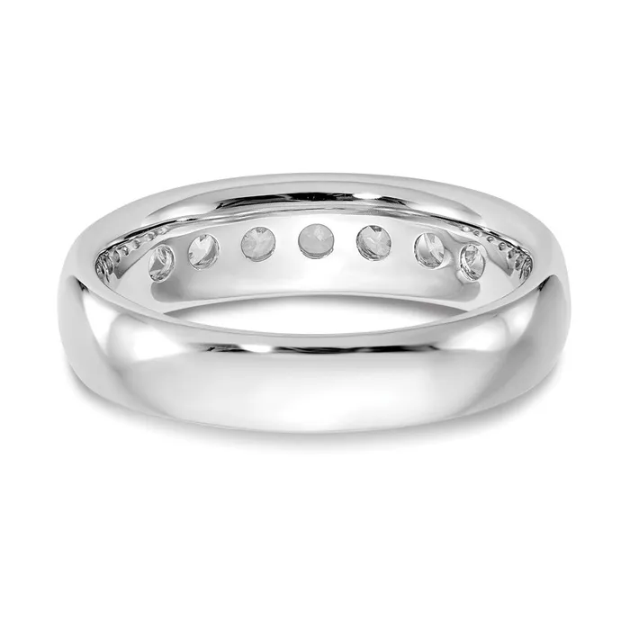 Rings 14K White Gold 5Stone Real Diamond Channel Band goldiaca