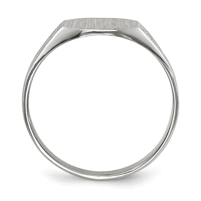 Rings 14k White Gold 70x90mm Closed Back Signet Ring Goldia