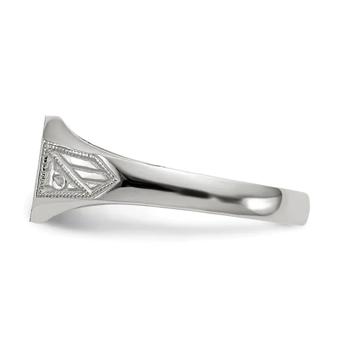Rings 14k White Gold 70x90mm Closed Back Signet Ring Goldia