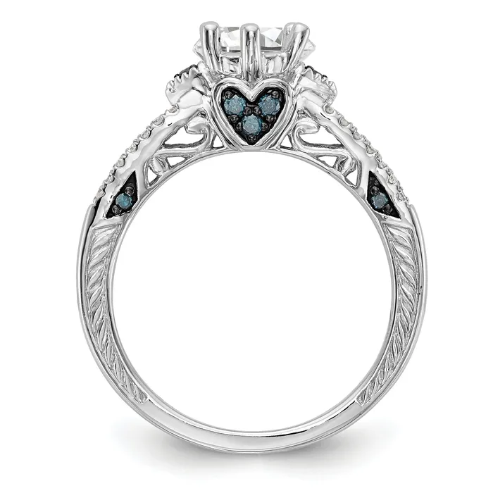 Rings 14k White Gold Blue and White Simulated Diamond Engagement Ring Goldiacom