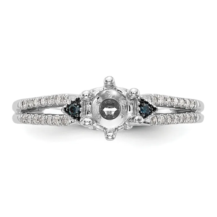 Rings 14k White Gold Blue and White Simulated Diamond Engagement Ring Goldiacom