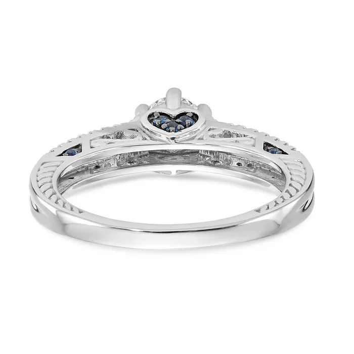 Rings 14k White Gold Blue and White Simulated Diamond Engagement Ring Goldiacom