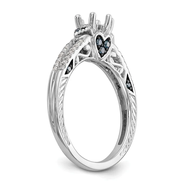 Rings 14k White Gold Blue and White Simulated Diamond Engagement Ring Goldiacom