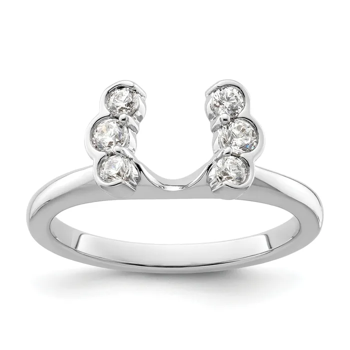Rings 14K White Gold Lab Grown VSSI G Diamond Ring Wrap Goldia