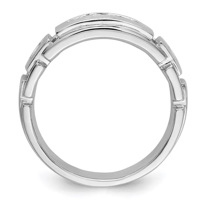 Rings 14k White Gold Real Diamond Mens Band Goldia