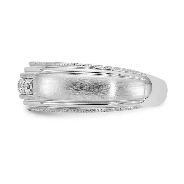 Rings 14k White Gold Real Diamond Mens Band Goldia