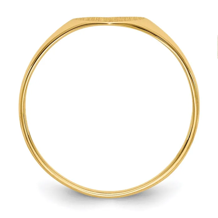 Rings 14K Yellow Gold 60x75mm Closed Back Heart Signet Ring Goldia
