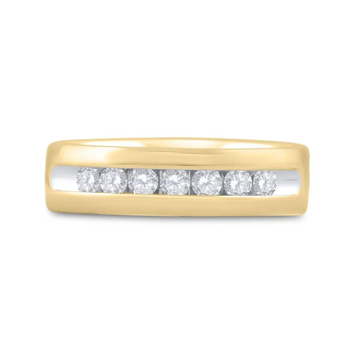 Rings 14k Yellow Gold Round Diamond Wedding Single Row Band Ring 12 Cttw gndatlanta