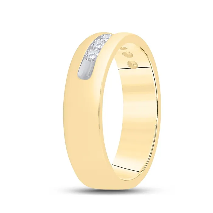 Rings 14k Yellow Gold Round Diamond Wedding Single Row Band Ring 12 Cttw gndatlanta