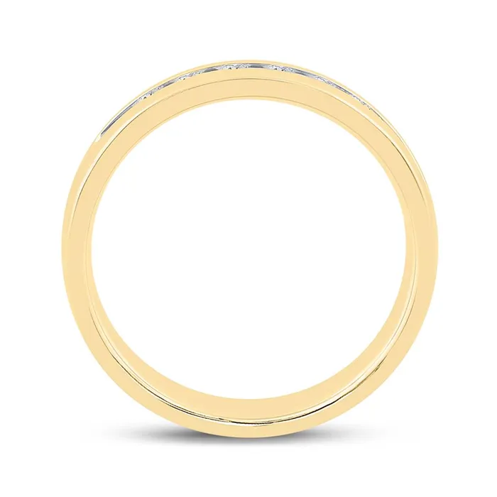 Rings 14k Yellow Gold Round Diamond Wedding Single Row Band Ring 12 Cttw gndatlanta
