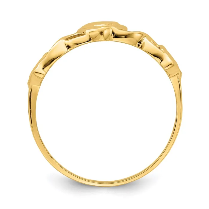 Rings 14K Yellow Gold Triple Heart Band Ring Goldia