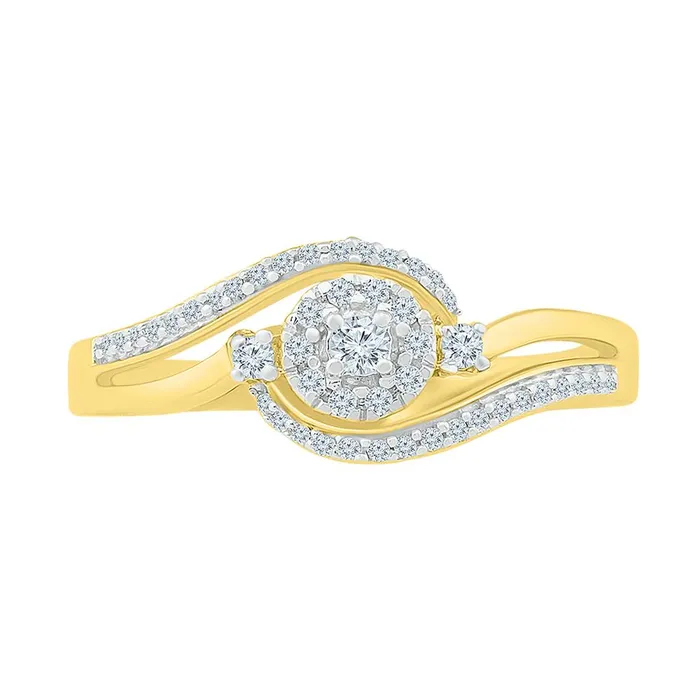 Rings gndatlanta 10k Yellow Gold Round Diamond Cluster Promise Ring 15 Cttw Rings gndatlanta 10k Yellow Gold Round Diamond Cluster Promise Ring 15 Cttw