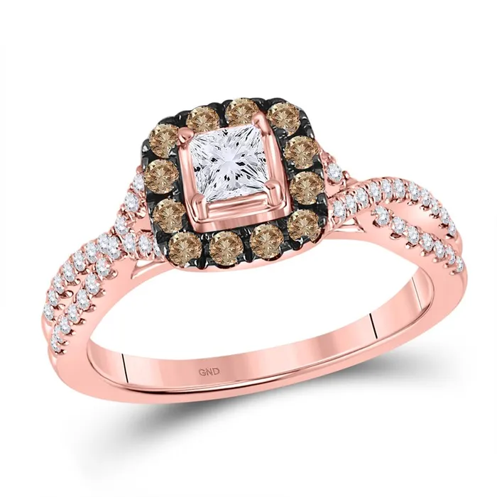 Rings gndatlanta 14k Rose Gold Princess Diamond Solitaire Bridal Engagement Ring 34 Cttw Certified Rings gndatlanta 14k Rose Gold Princess Diamond Solitaire Bridal Engagement Ring 34 Cttw Certified