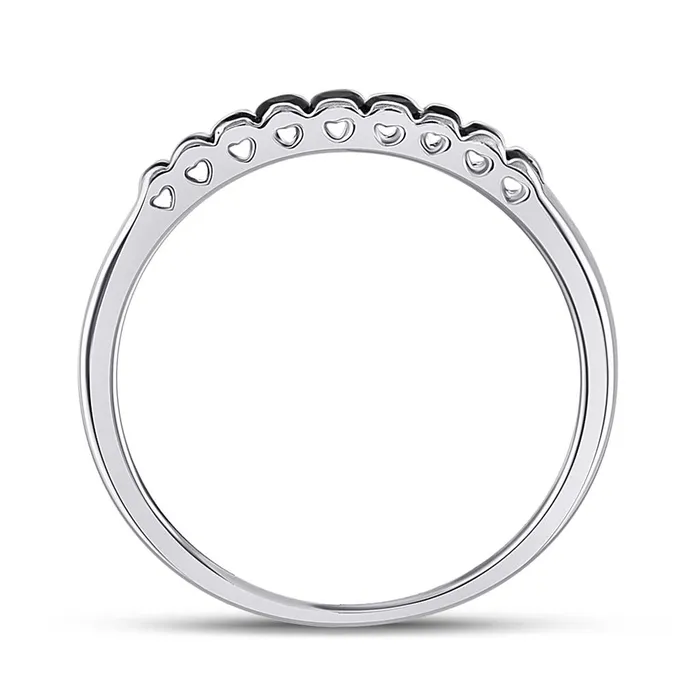 Rings gndatlanta 14k White Gold Princess Black Diamond Band Ring 14 Cttw
