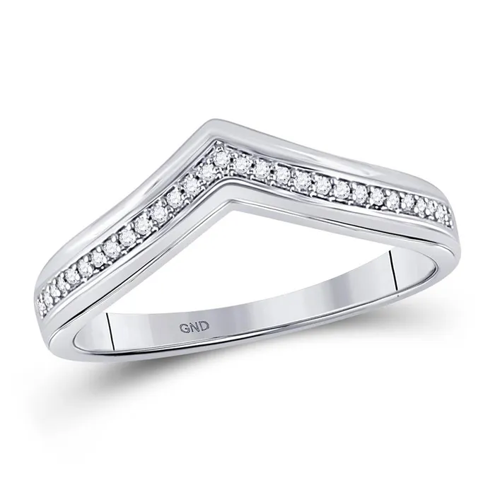 Rings gndatlanta 14k White Gold Round Diamond Chevron Band Ring 110 Cttw Rings gndatlanta 14k White Gold Round Diamond Chevron Band Ring 110 Cttw
