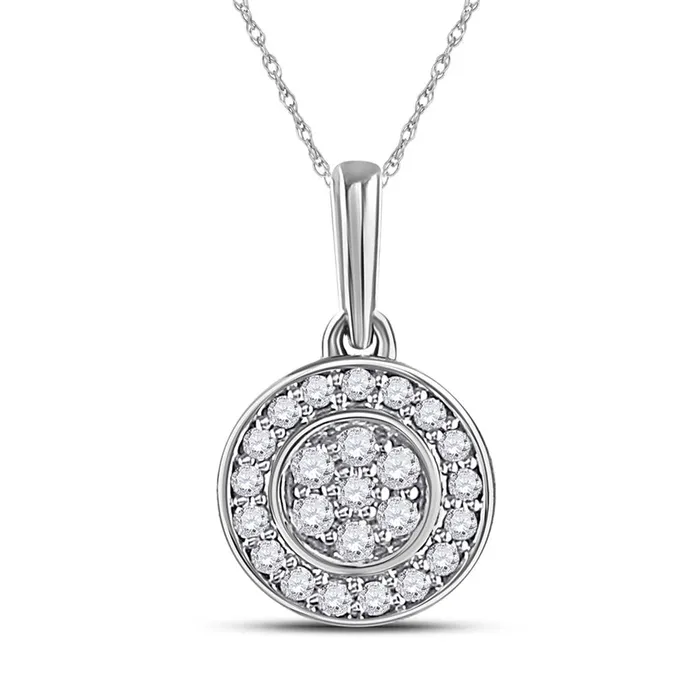 Rings gndatlanta 14k White Gold Round Diamond Circle Frame Flower Cluster Pendant 16 Cttw Rings gndatlanta 14k White Gold Round Diamond Circle Frame Flower Cluster Pendant 16 Cttw