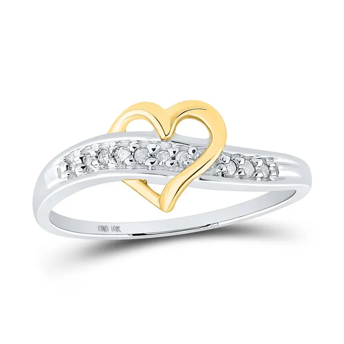 Rings gndatlanta 14k White Gold Round Diamond Heart Ring 120 Cttw