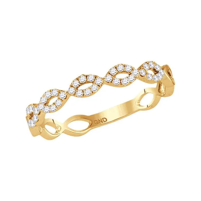 Rings gndatlanta 14k Yellow Gold Round Diamond Stackable Band Ring 15 Cttw Rings gndatlanta 14k Yellow Gold Round Diamond Stackable Band Ring 15 Cttw