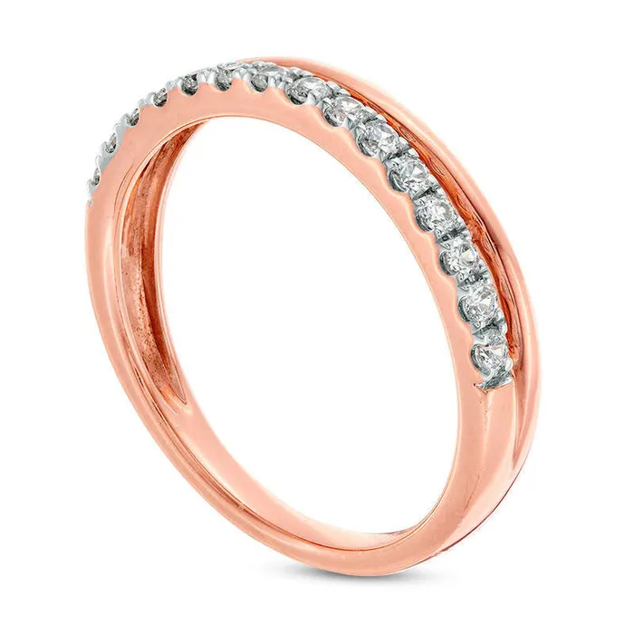 Rings Goldia 025 CT TW Natural Diamond Stacked Anniversary Band in Solid 10K Rose Gold Rings Goldia 025 CT TW Natural Diamond Stacked Anniversary Band in Solid 10K Rose Gold