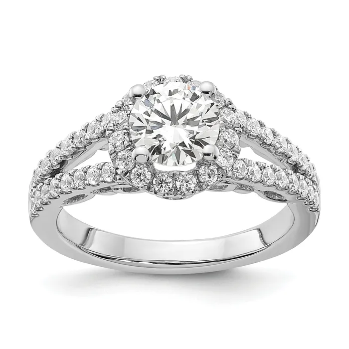 Rings Goldia 025ct CZ Solid Real 14K White Gold Round Halo Engagement Ring Rings Goldia 025ct CZ Solid Real 14K White Gold Round Halo Engagement Ring