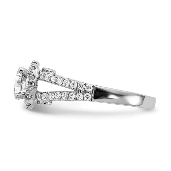 Rings Goldia 025ct CZ Solid Real 14K White Gold Round Halo Engagement Ring
