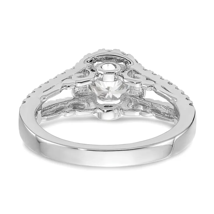 Rings Goldia 025ct CZ Solid Real 14K White Gold Round Halo Engagement Ring