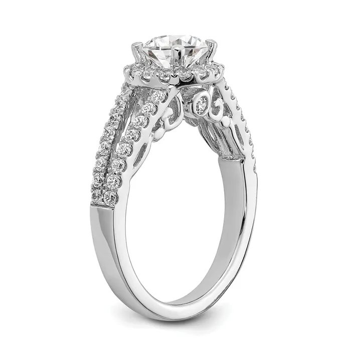 Rings Goldia 025ct CZ Solid Real 14K White Gold Round Halo Engagement Ring