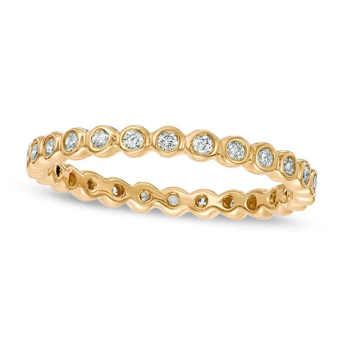 Rings Goldia 033 CT TW Natural Diamond Eternity Band in Solid 14K Gold